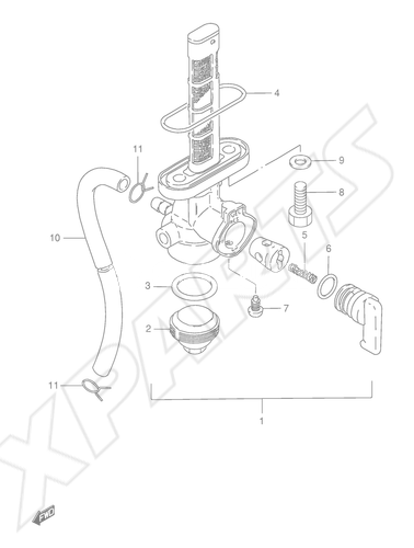 Billede til varegruppe FUEL COCK (TS185ERT/ ERW/ ERX/ ERY/ ERK1)