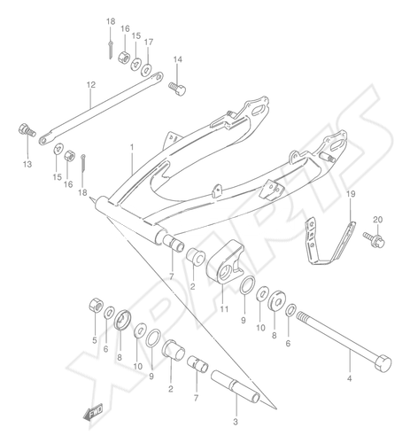 Billede til varegruppe REAR SWINGING ARM (MODEL K1 E71)