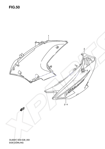 Billede til varegruppe SIDE COWLING (MODEL K7)