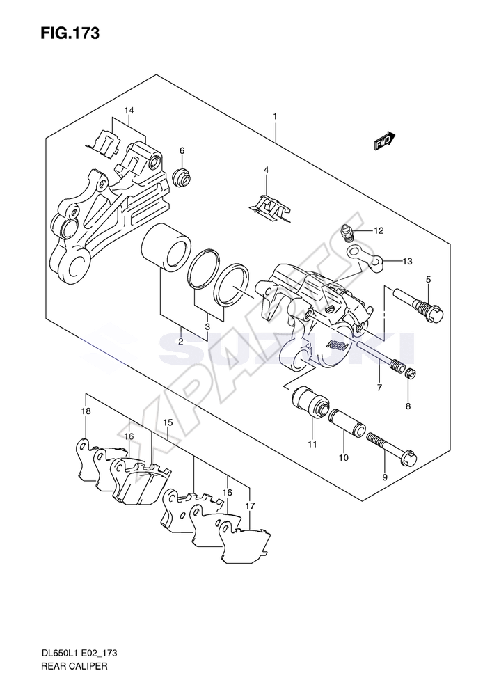 Billede til varegruppe REAR CALIPER (DL650AL1 E19)