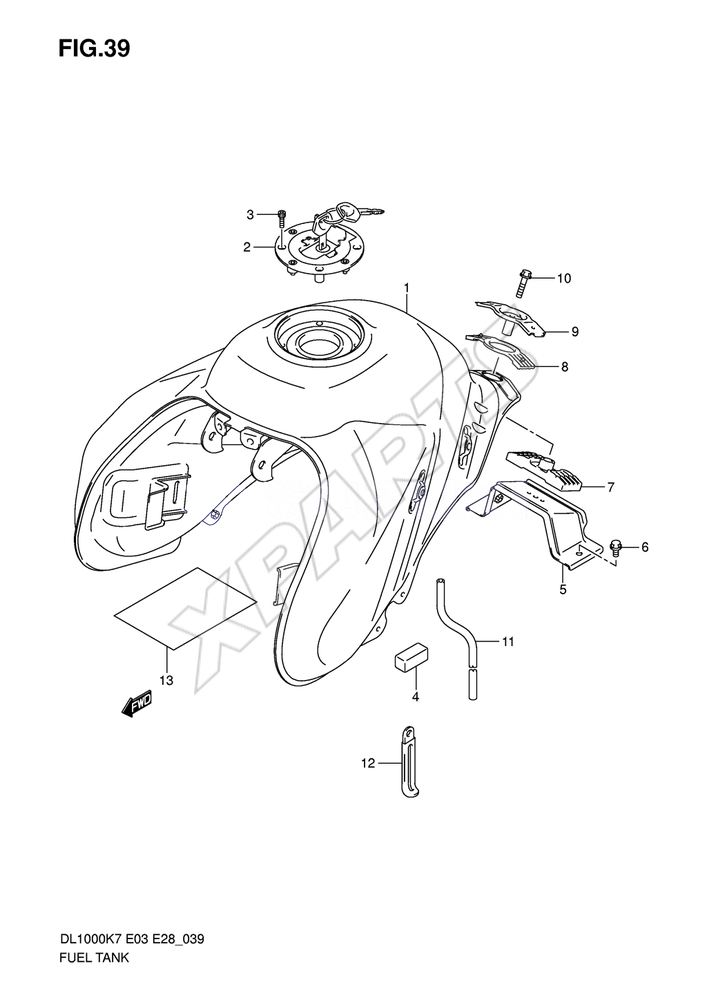 Billede til varegruppe FUEL TANK (MODEL K7/ K8)COLOR : BPK=YAY(BLACK),YH G(GRAY)
