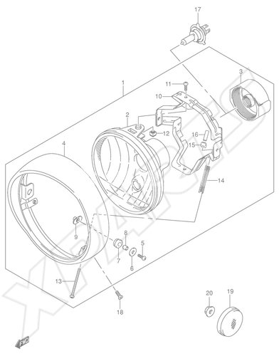 Billede til varegruppe HEADLAMP ASSY (MODEL K5 E24)