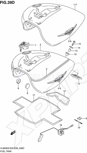 Billede til varegruppe FUEL TANK (MODEL L0): HBV=YAY(BLACK),YWB(GRAY )